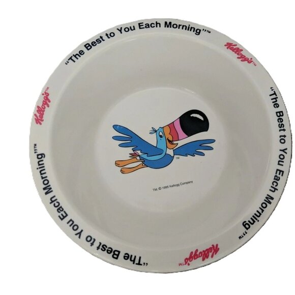 Vintage 1995 Kellogg's Cereal Promotional Bowl Toucan Sam Froot Loops Nostalgia - Picture 1 of 4